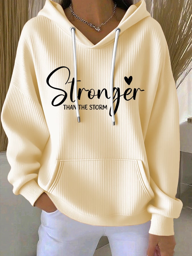 Women's Casual Faith Strong Textured Hoodie