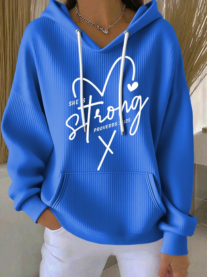 Women's Casual Faith Textured Hoodie