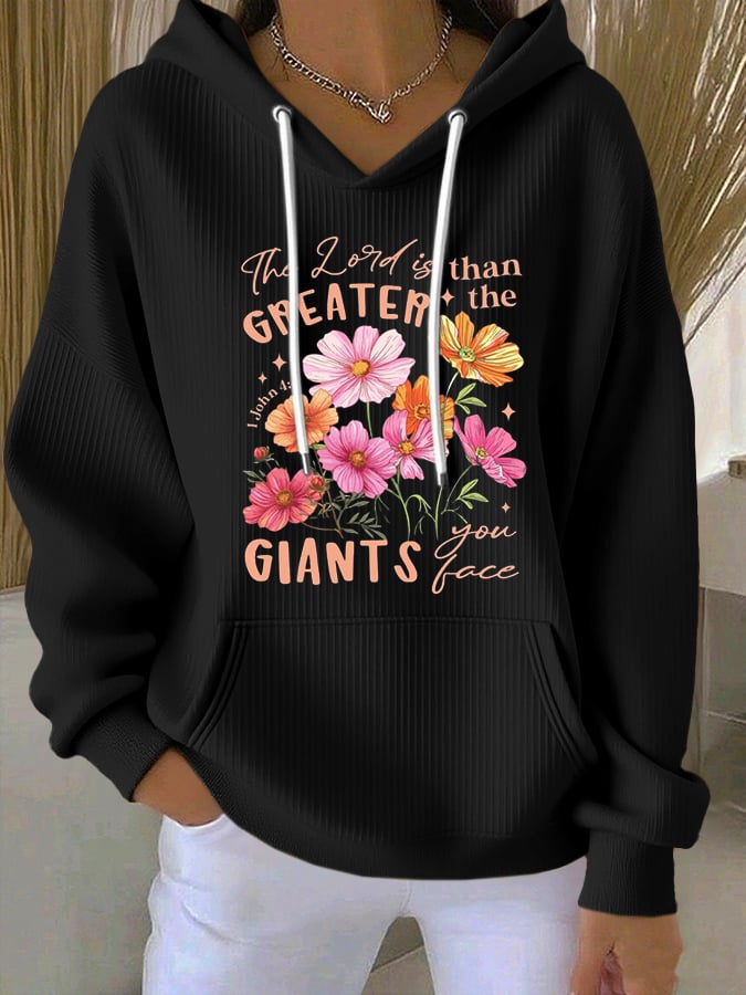 Women's Casual Faith Textured Hoodie