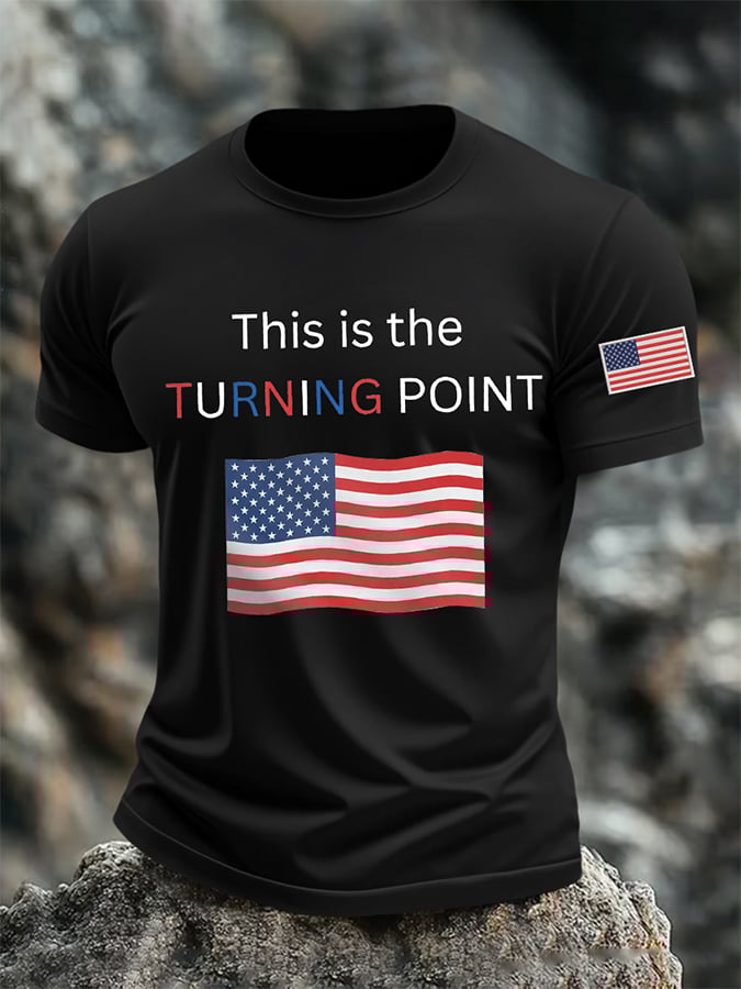 Men's This Is The Turning Point Print Round Neck T-Shirt