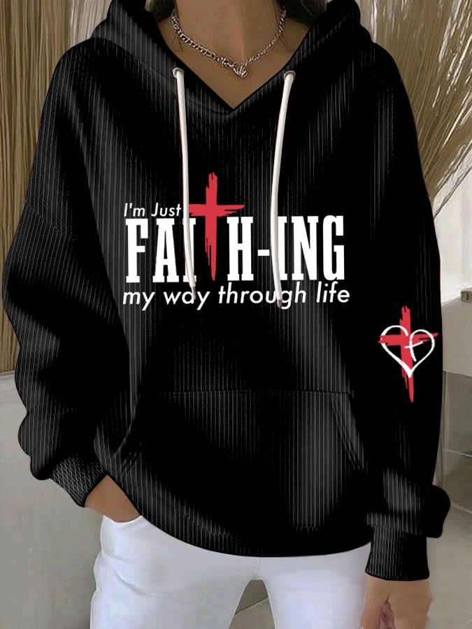Women's I'M Just Faith-Ing My Way Through Life Sweatshirts