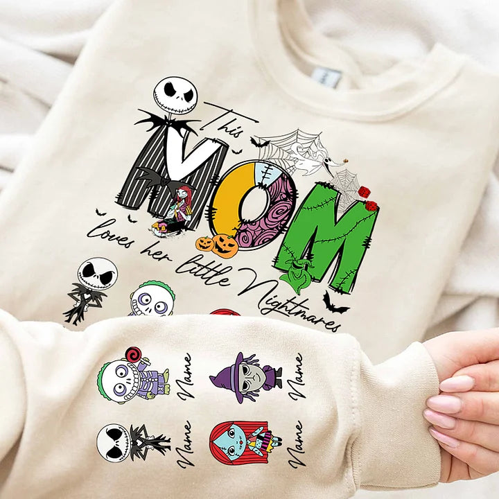Personalized This Mama Loves Her Little Nightmares Sweatshirt, Mama Shirt With Kids Name