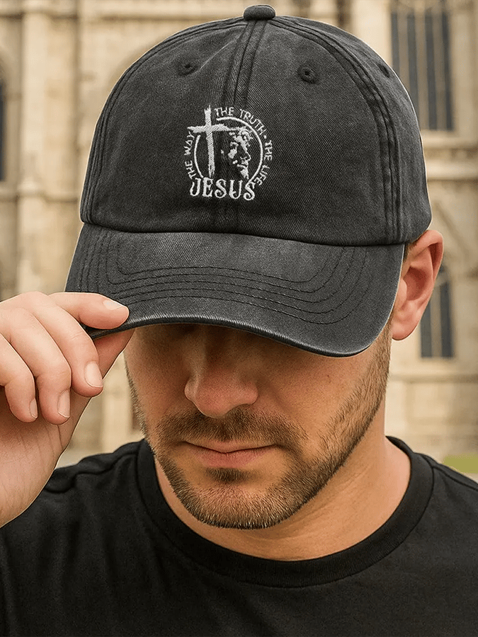 Unisex Vintage Faith The Way The Truth The Life Printed Hat