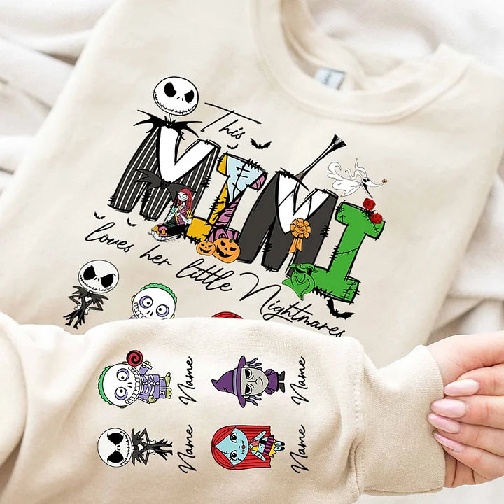 Personalized This Mama Loves Her Little Nightmares Sweatshirt, Mama Shirt With Kids Name