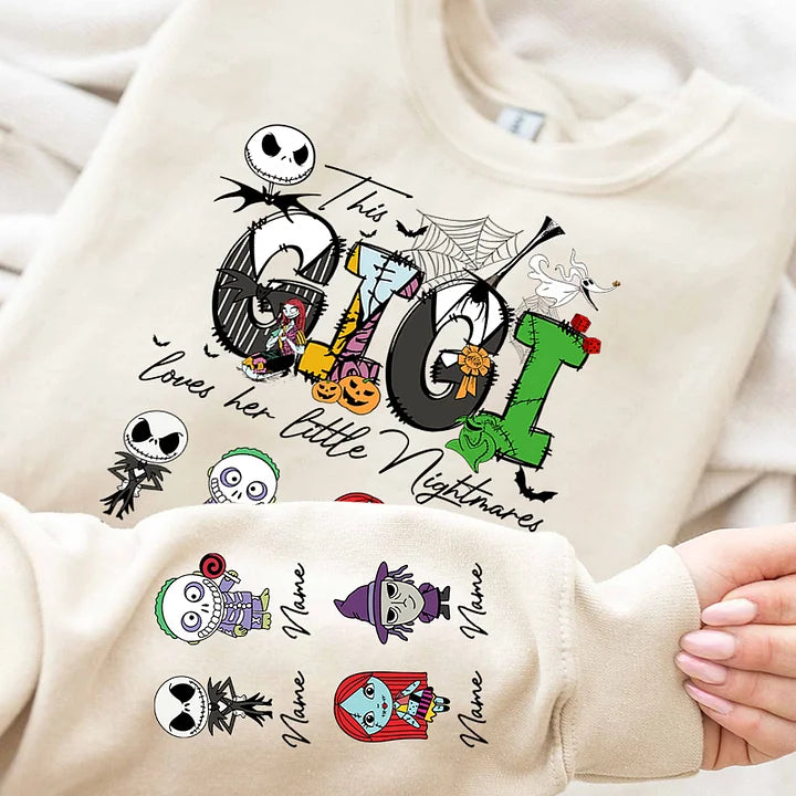 Personalized This Mama Loves Her Little Nightmares Sweatshirt, Mama Shirt With Kids Name