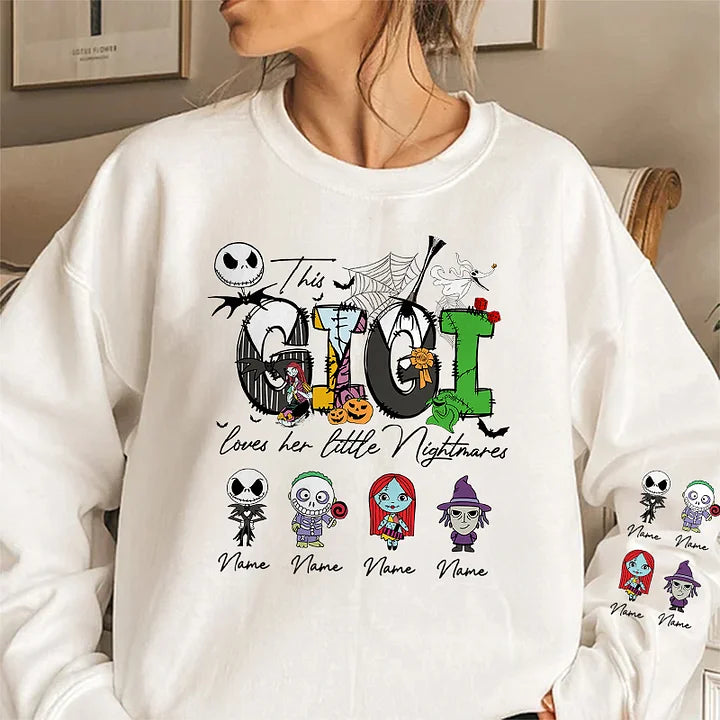 Personalized This Mama Loves Her Little Nightmares Sweatshirt, Mama Shirt With Kids Name