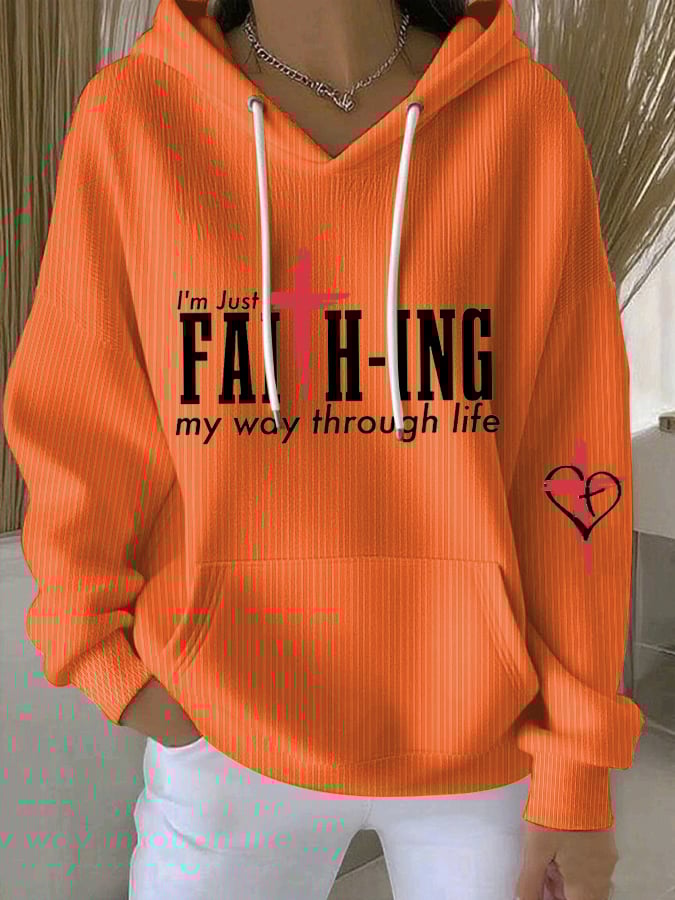 Women's I'M Just Faith-Ing My Way Through Life Sweatshirts