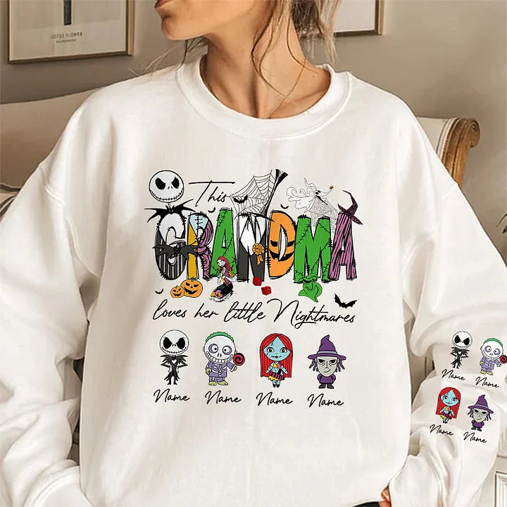 Personalized This Mama Loves Her Little Nightmares Sweatshirt, Mama Shirt With Kids Name
