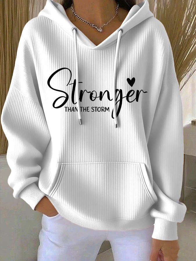 Women's Casual Faith Strong Textured Hoodie