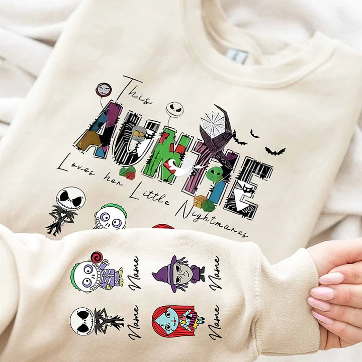 Personalized This Mama Loves Her Little Nightmares Sweatshirt, Mama Shirt With Kids Name