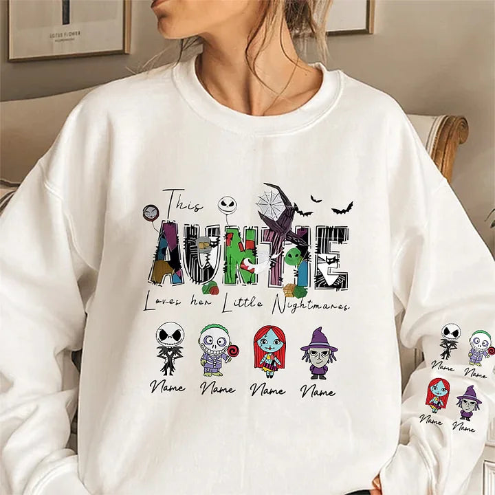 Personalized This Mama Loves Her Little Nightmares Sweatshirt, Mama Shirt With Kids Name