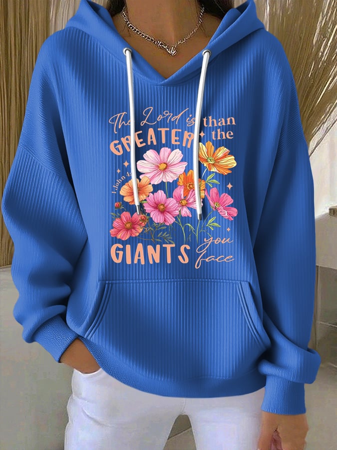 Women's Casual Faith Textured Hoodie