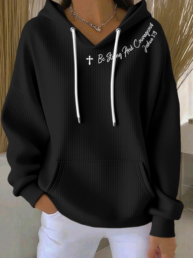 Women's Casual Faith Textured Hoodie