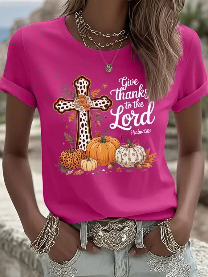 Women's casual thank you T-shirt