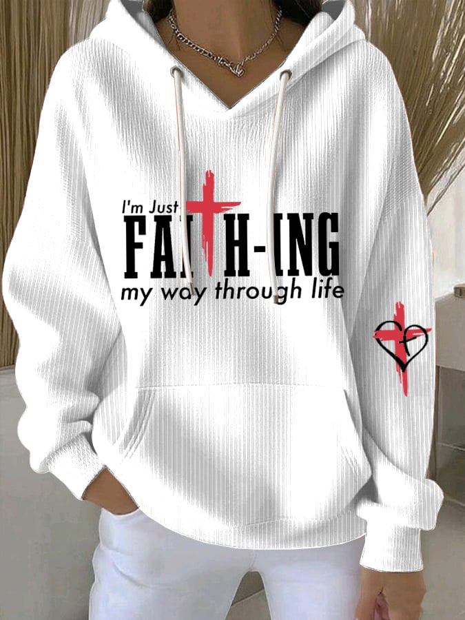 Women's I'M Just Faith-Ing My Way Through Life Sweatshirts