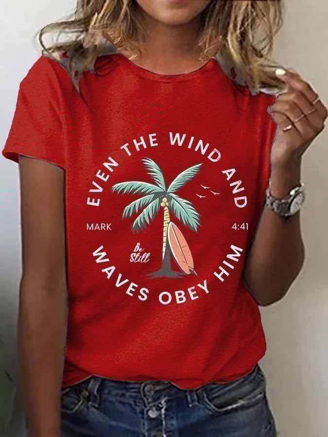 Women'S Casual Christian Scripture Graphic Print Short Sleeve T-Shirt