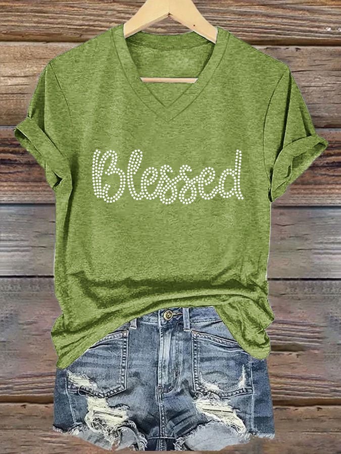 Women's Blessed Printed Casual T-shirt