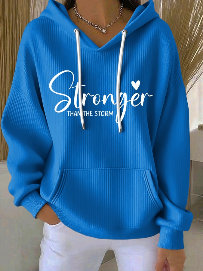 Women's Casual Faith Strong Textured Hoodie
