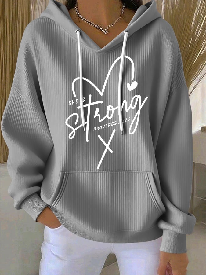 Women's Casual Faith Textured Hoodie