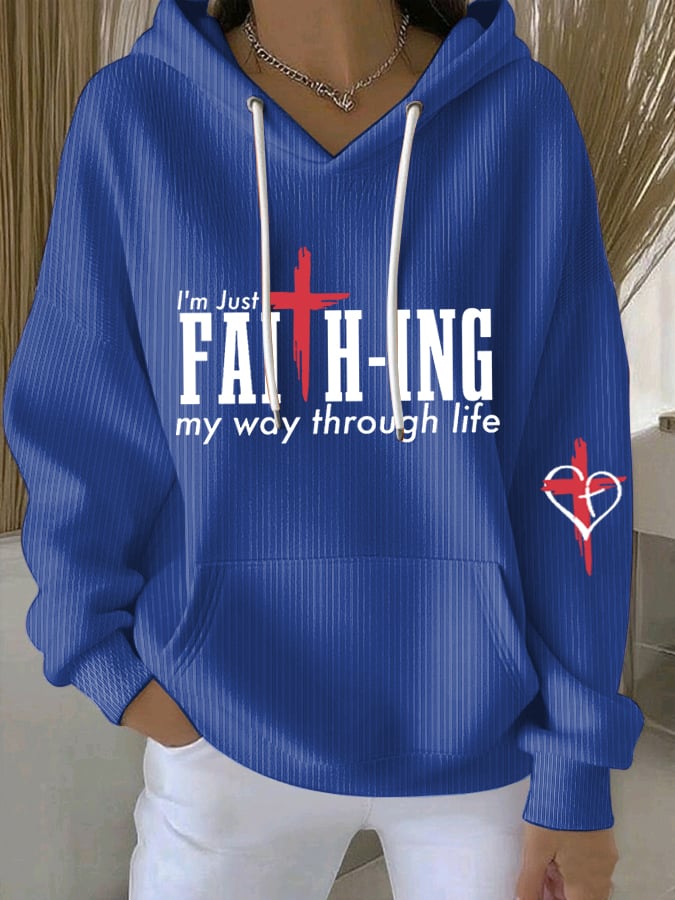 Women's I'M Just Faith-Ing My Way Through Life Sweatshirts