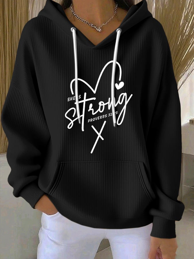 Women's Casual Faith Textured Hoodie