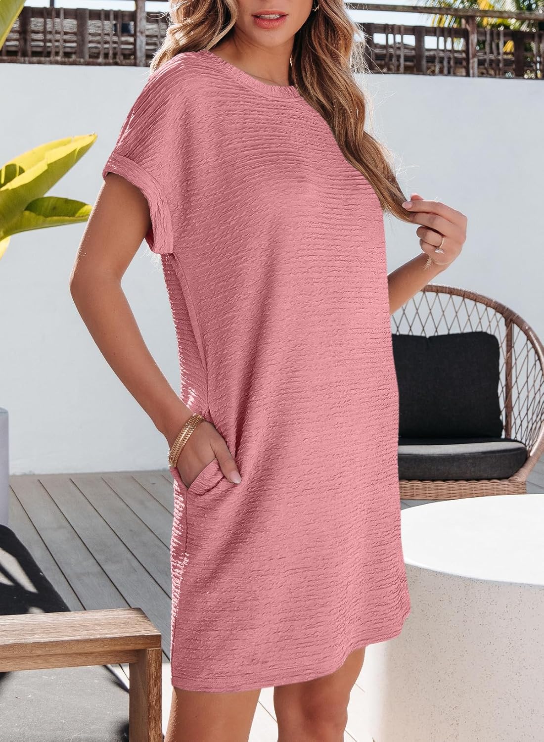 Women's Lightweight Summer T-shirt Dress with Pockets (Buy 2 Free Shipping)