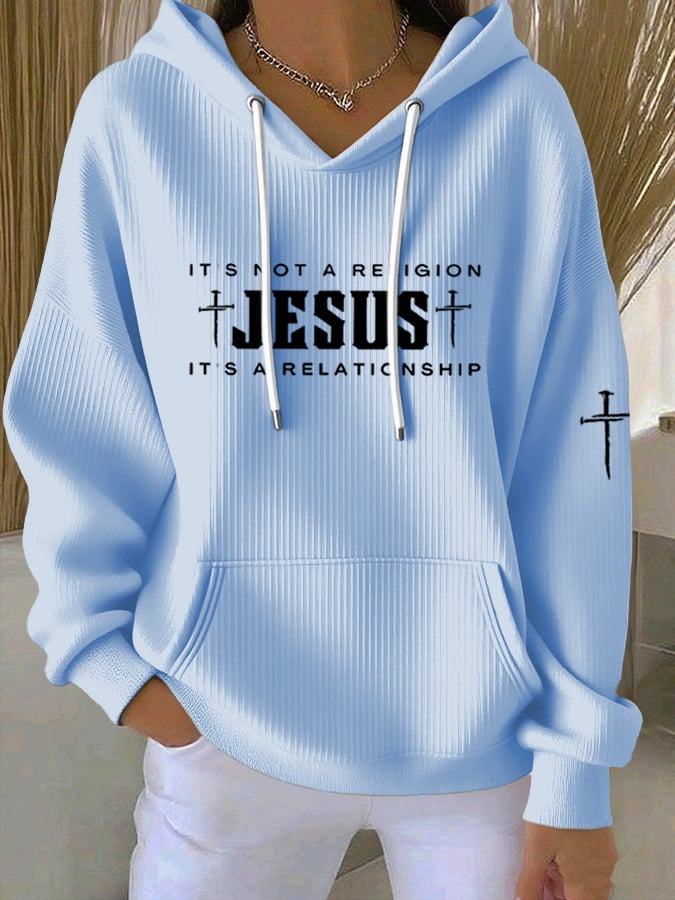 Women's Casual Faith Textured Hoodie
