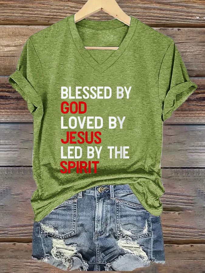 Women's Blessed by God Print T-Shirt