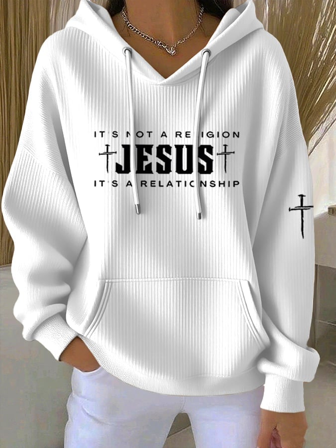 Women's Casual Faith Textured Hoodie