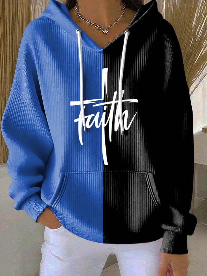 Women's Casual Faith Textured Hoodie
