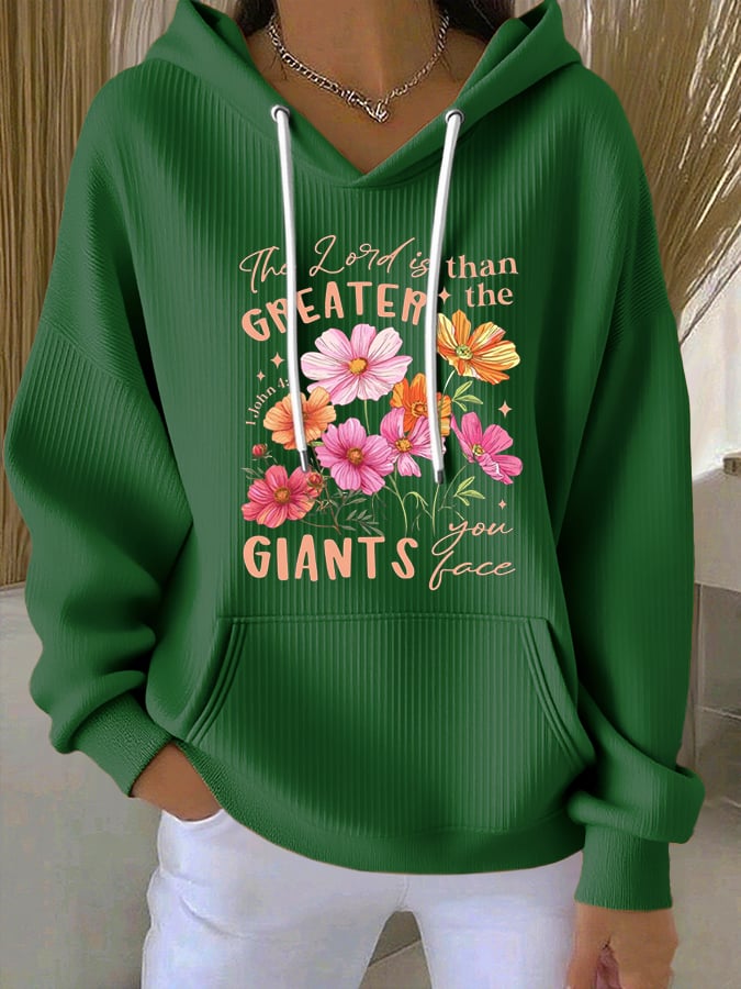 Women's Casual Faith Textured Hoodie