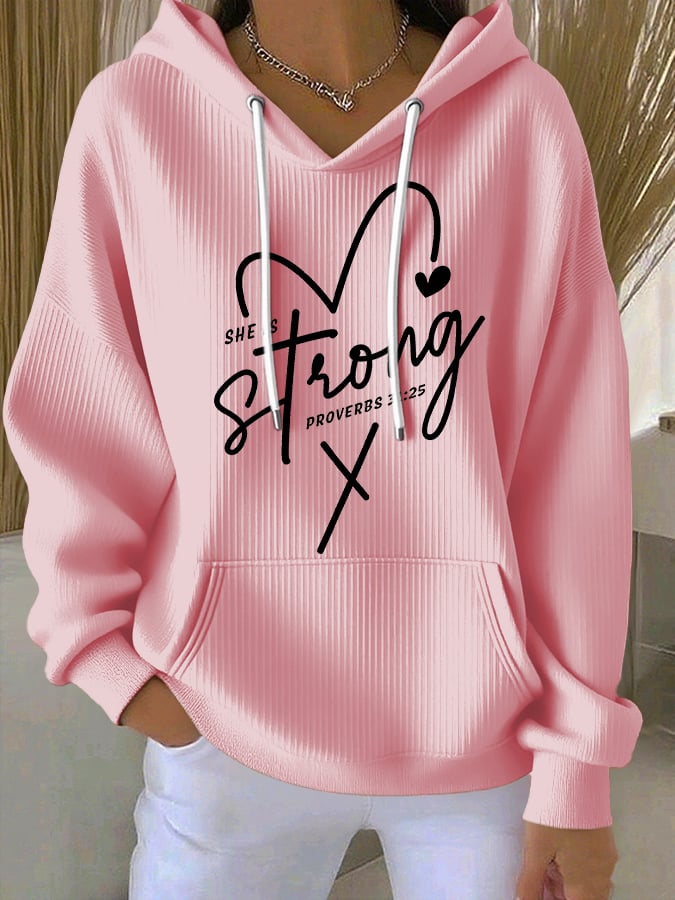Women's Casual Faith Textured Hoodie