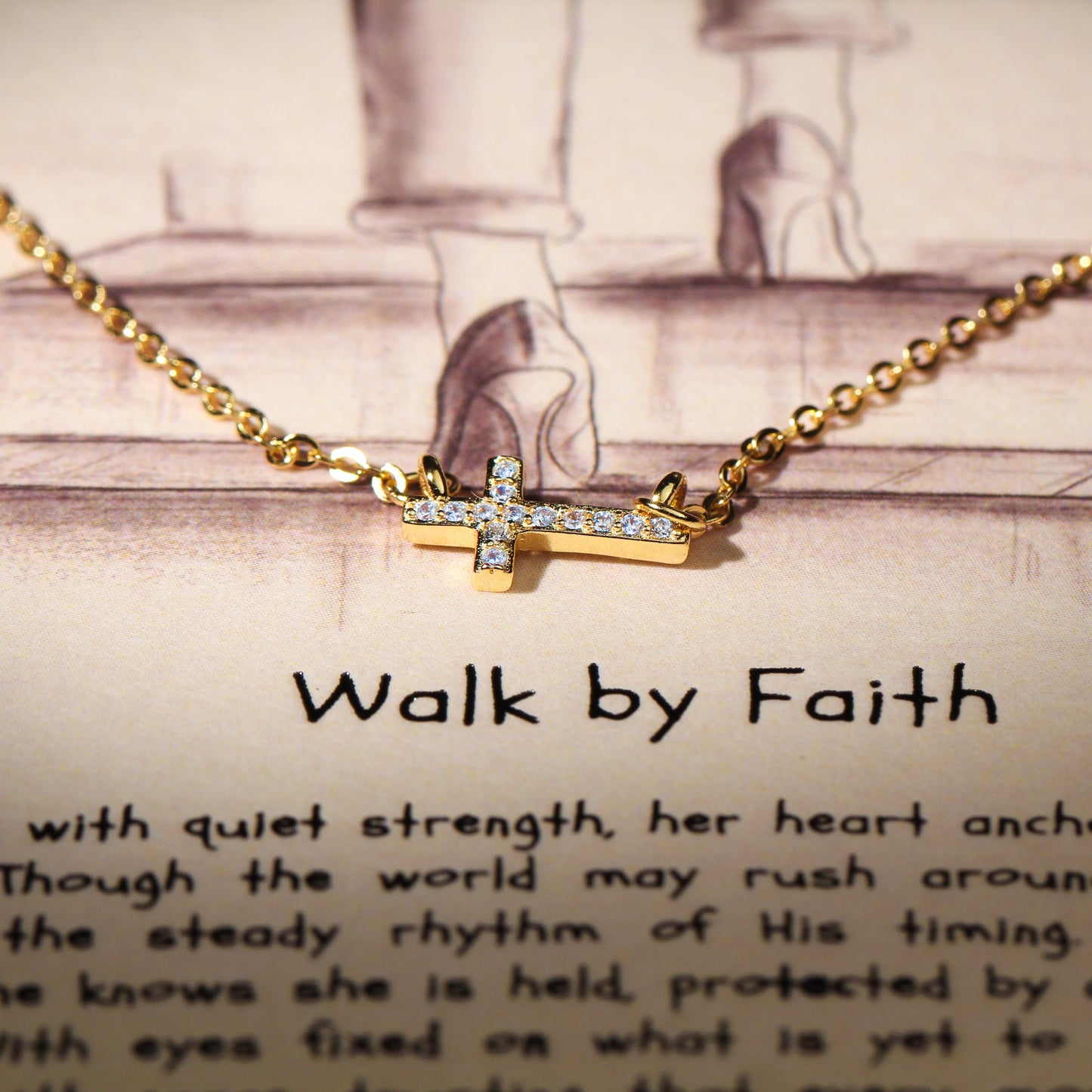 Walk By Faith - Dainty Cross