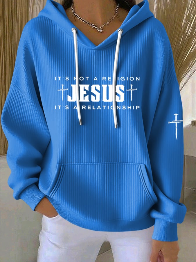 Women's Casual Faith Textured Hoodie