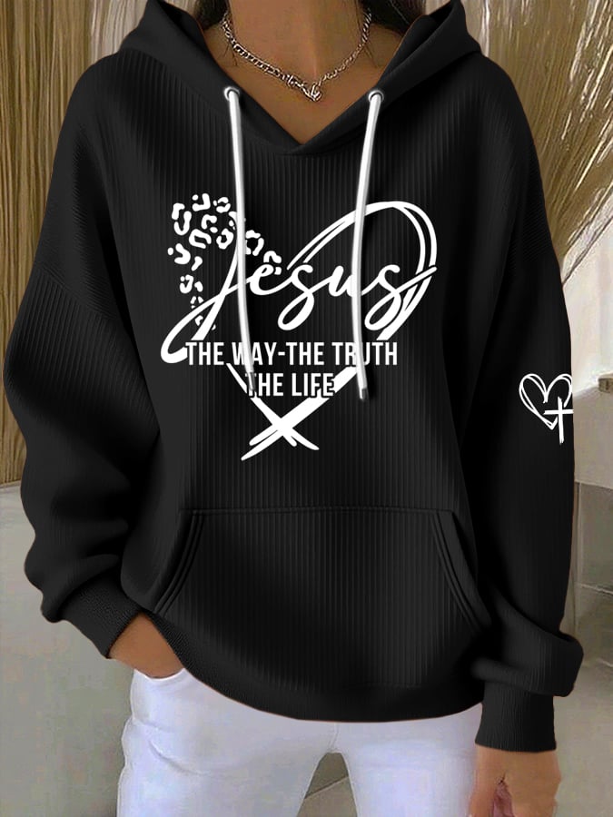 Women's Jesus The Way The Truth The Life Print Hoodie