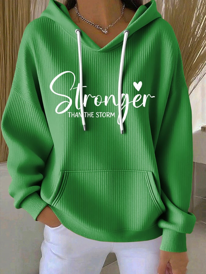 Women's Casual Faith Strong Textured Hoodie