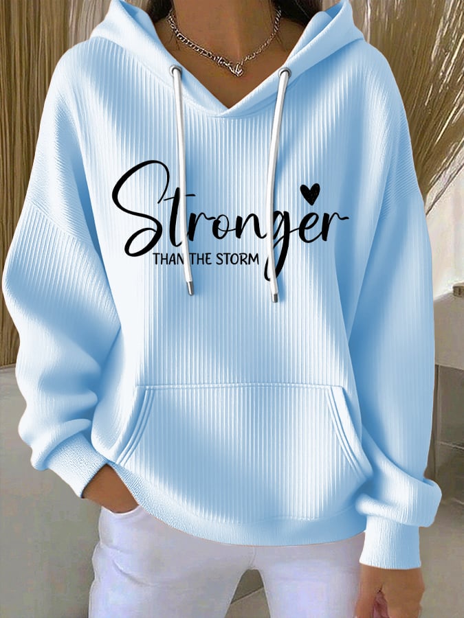 Women's Casual Faith Strong Textured Hoodie