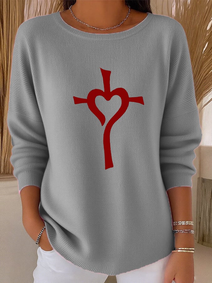 Women's casual simple cross knitted top
