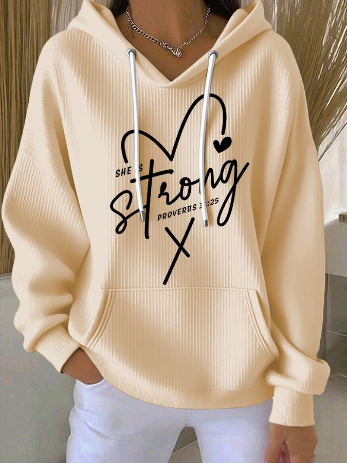 Women's Casual Faith Textured Hoodie
