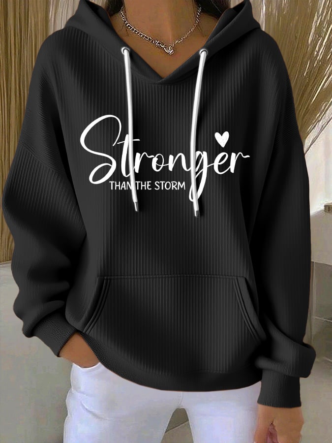 Women's Casual Faith Strong Textured Hoodie