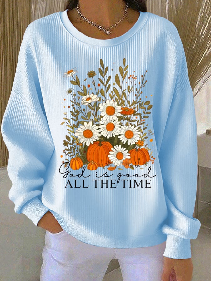 Women's Casual Autumn Faith Textured Sweatshirt