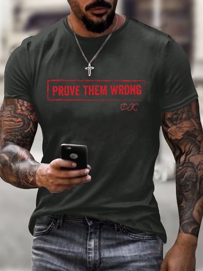Men'S Casual Letter Print T-Shirt