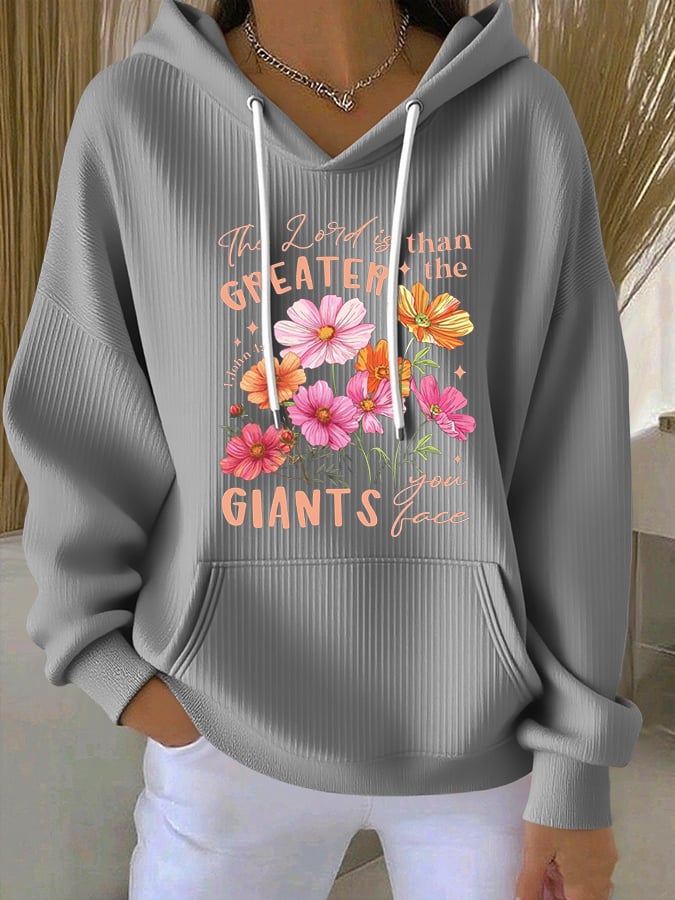 Women's Casual Faith Textured Hoodie