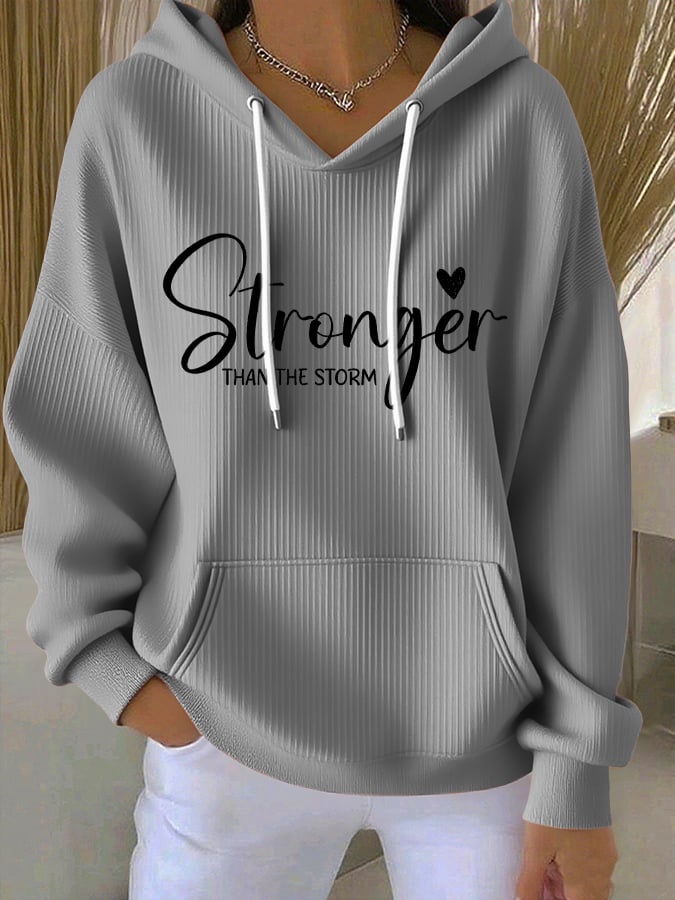 Women's Casual Faith Strong Textured Hoodie