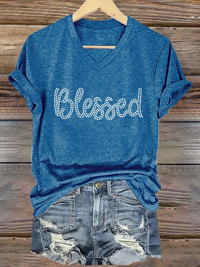 Women's Blessed Printed Casual T-shirt