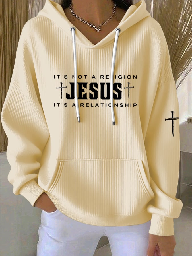 Women's Casual Faith Textured Hoodie