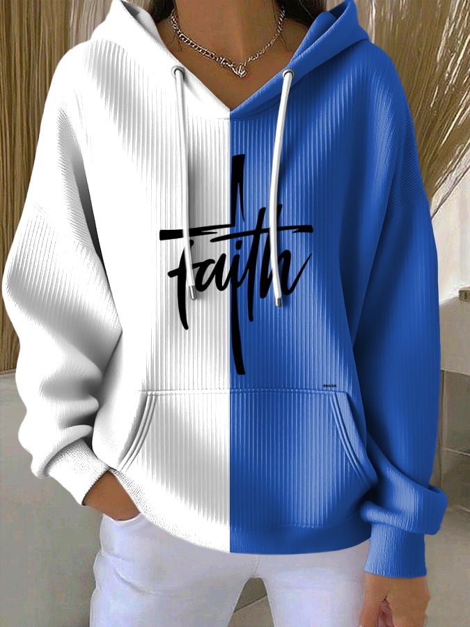 Women's Casual Faith Textured Hoodie
