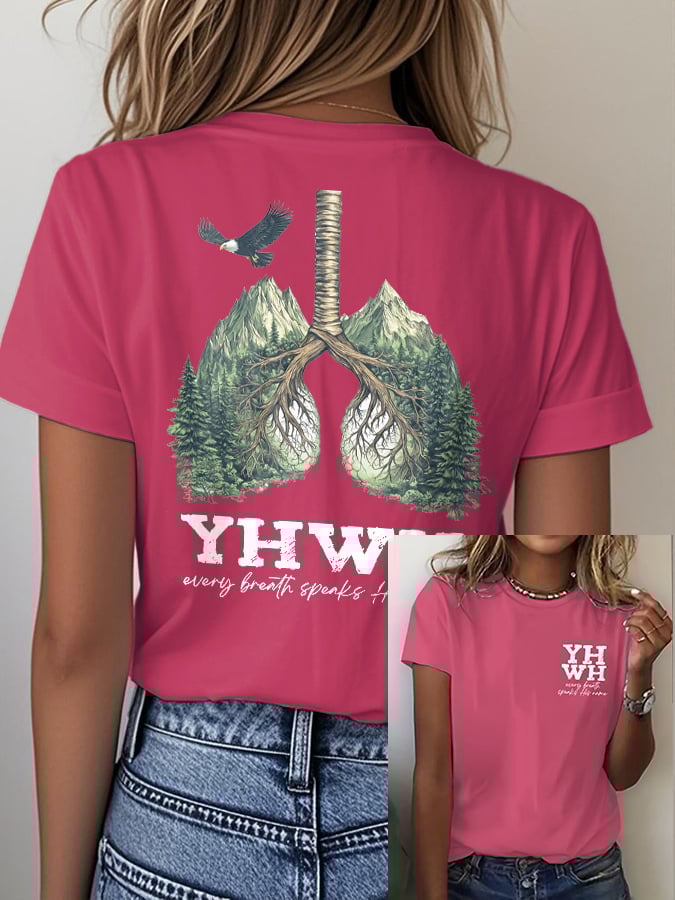 Women's Casual Retro Faith Print T-Shirt