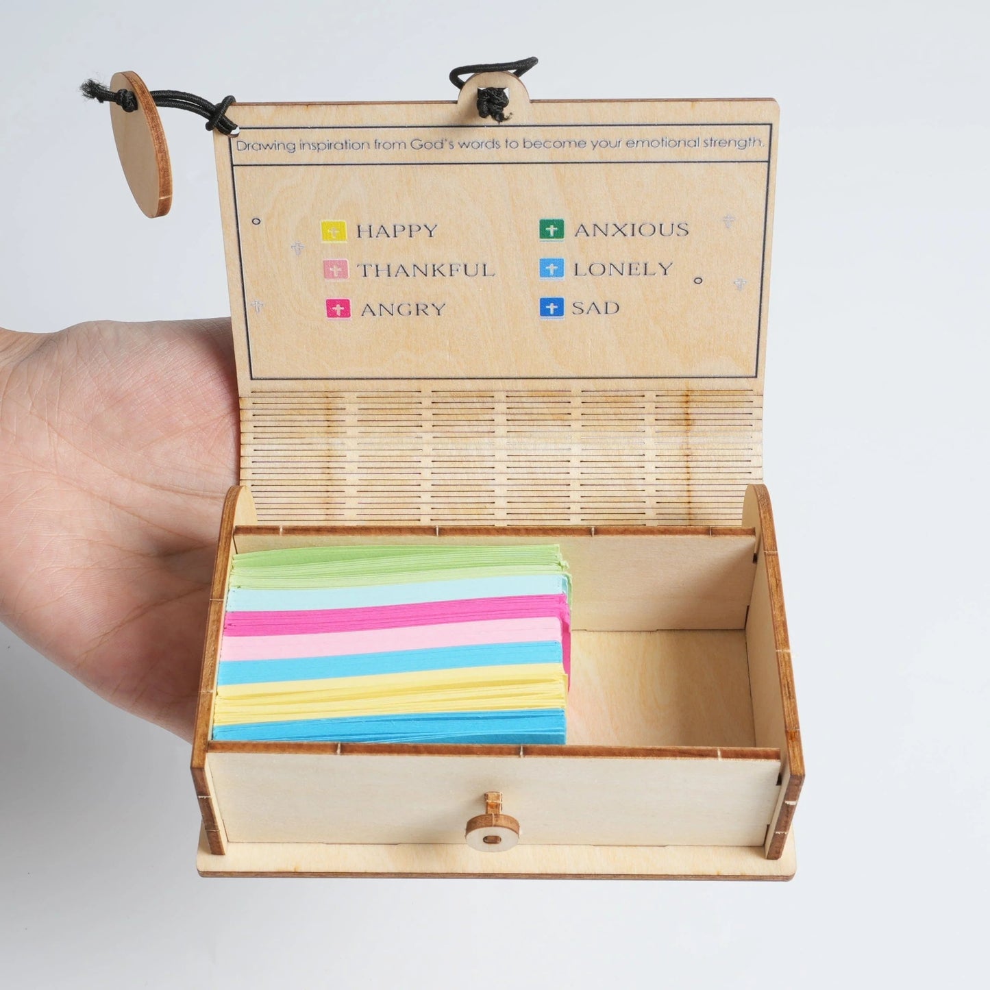 🔥Limited Time Discount🎁 - ✝️Handmade Wooden Bible Verses Box - Daily Bible Verses (🎁 A Reminder of God's Words💖)