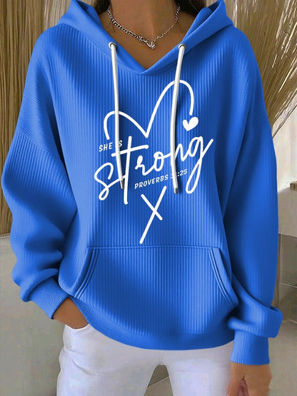 Women's Casual Faith  Textured Hoodie
